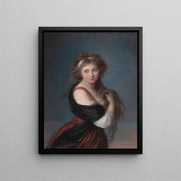 Portret van Hyacinthe Gabrielle Roland - Elisabeth Louise Vigée Le Brun — ingelijst kunstwerk aan de muur