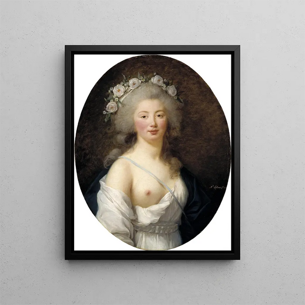 Portret van een jonge vrouw in Flore - Elisabeth Louise Vigée Le Brun — ingelijst kunstwerk aan de muur