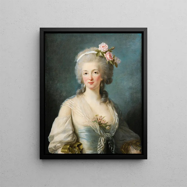 Portret van een dame genaamd portret van Jeanne de Valois Comtesse de la Motte - Elisabeth Louise Vigée Le Brun — ingelijst kunstwerk aan de muur