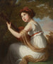 van het portret van het meisje van de kunstenaar Jeanne Julie Louise Le Brun 1780-1819 die gitaar speelt - Elisabeth Louise Vigée Le Brun — weergave van het kunstwerk