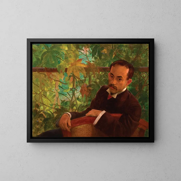 Portrait Painting of Ovdio Romeiro - Eliseu Visconti — framed artwork on a wall