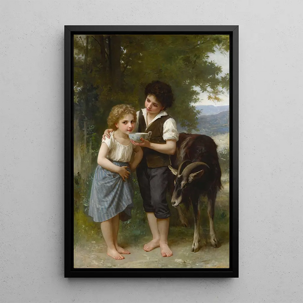 Les Trois Amis - Elizabeth Jane Gardner Bouguereau — framed artwork on a wall
