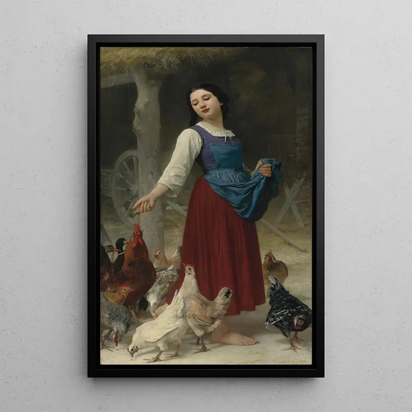 La Fille du fermier - Elizabeth Jane Gardner Bouguereau — framed artwork on a wall