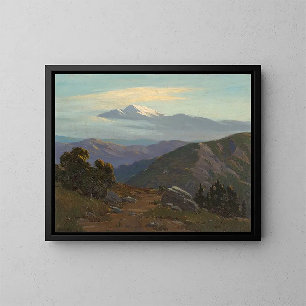Mountain View Painting - Elmer Wachtel — framed artwork on a wall