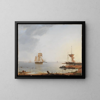 Emanuel Larsen - Ships Off the Coast of Zealand Morning.webp