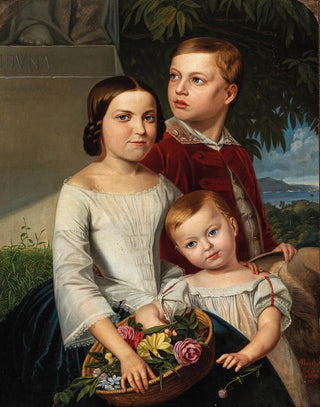Emil Bauch - Three Siblings In The Background The Bay Of Rio De Janeiro With The Sugarloaf Mountain.webp