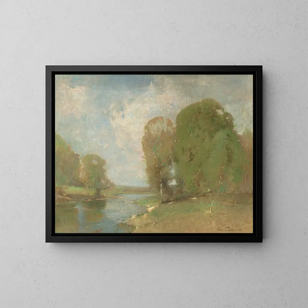 Prairie de la Fontaine - Emil Carlsen — framed artwork on a wall