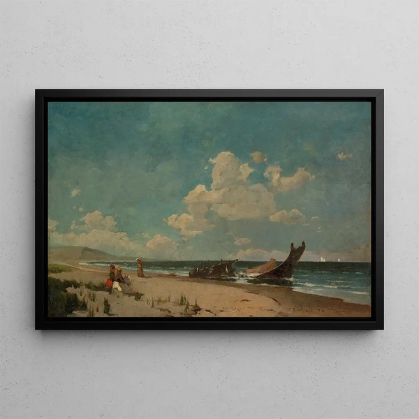 Beach of Nantasket - Emil Carlsen — framed artwork on a wall