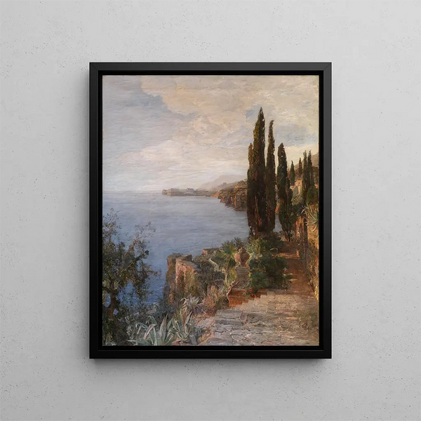 on the Dalmatian coast near Ragusa - Emil Jakob Schindler — framed artwork on a wall