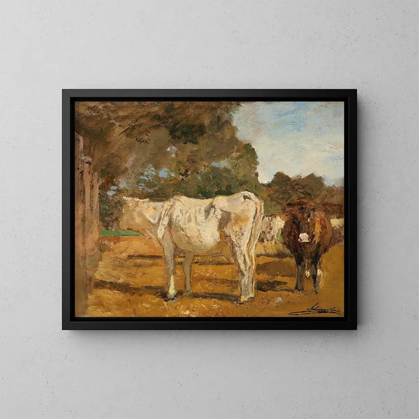 Cows - Emil Jakob Schindler — framed artwork on a wall