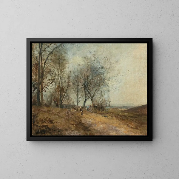 Prairies du Danube - Emil Jakob Schindler — framed artwork on a wall