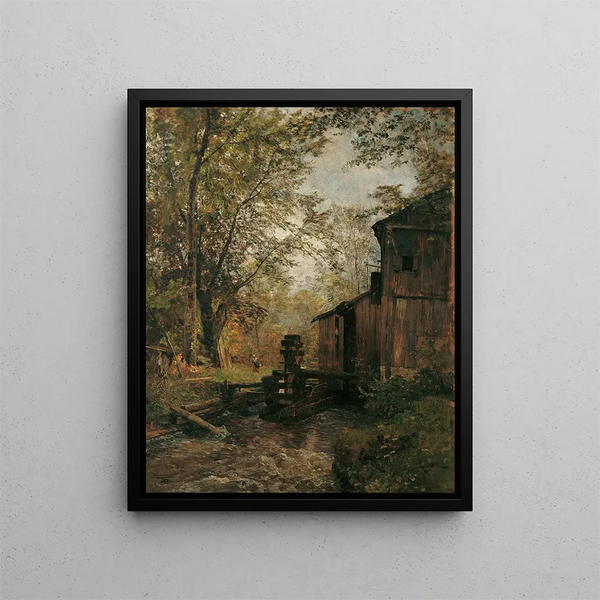The Gosaumühle near Ischl - Emil Jakob Schindler — framed artwork on a wall