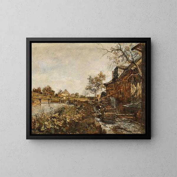 Mühle à Goisern - Emil Jakob Schindler — framed artwork on a wall