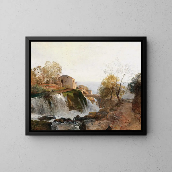 Moulin dans la vallée de Breno près de Raguse - Emil Jakob Schindler — framed artwork on a wall