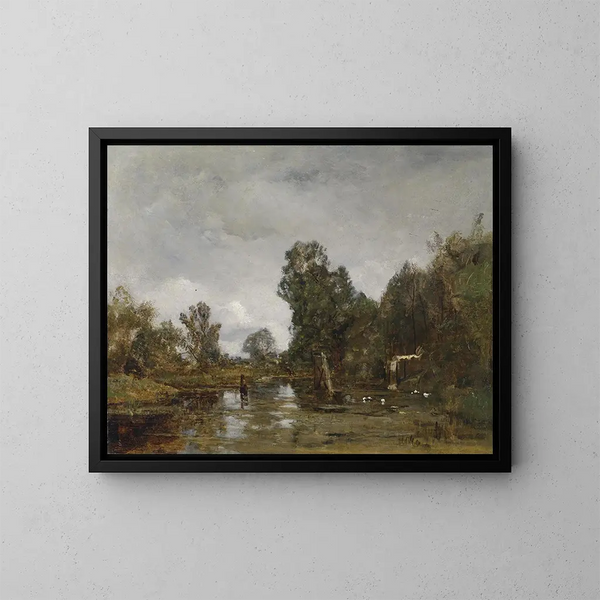Scene of Vienna's Prater - Emil Jakob Schindler — framed artwork on a wall