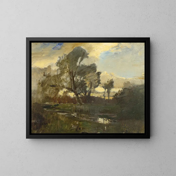Scene of the Prater - Emil Jakob Schindler — framed artwork on a wall