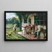 Een zomerdag voor het huis - Emil Rau — ingelijst kunstwerk aan de muur