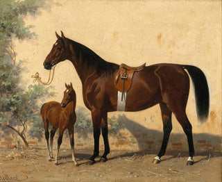 Emil Volkers - A Bay Horse with Foal.webp