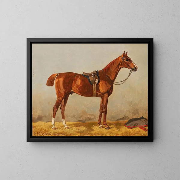 Chestnut Tree in the Stable - Emil Volkers — framed artwork on a wall