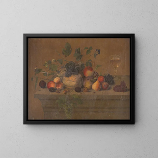 Emil Weichert - Fruit still life with glass chalice nuts and insects.webp