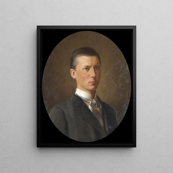 Portrait of a Young Man - Emil Stermann — framed artwork on a wall