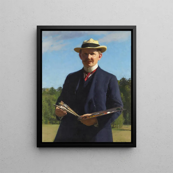 Self-portrait Painting - Emil Stermann — framed artwork on a wall