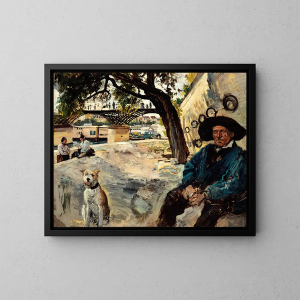 Berges de la Seine au Pont des Arts - Émile Antoine Guillier — framed artwork on a wall