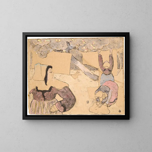 Bretonse schilderij met de waslijn - Émile Bernard — ingelijst kunstwerk aan de muur