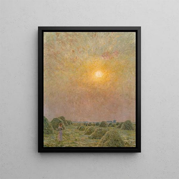 Sunset Scene - Émile Claus — framed artwork on a wall