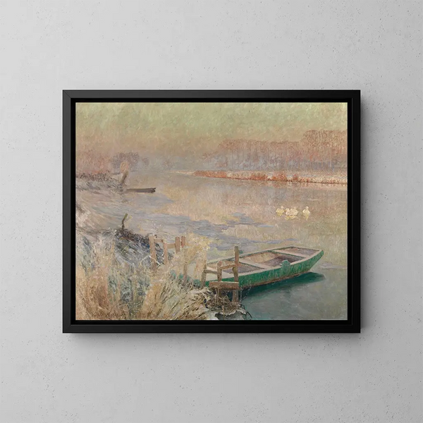 Winter Painting - Émile Claus — framed artwork on a wall