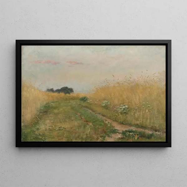 Summer Landscape Painting Wheat Field - Émile Claus — framed artwork on a wall