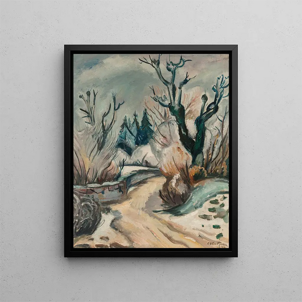 Landscape under the Snow - Émile Othon Friesz — framed artwork on a wall