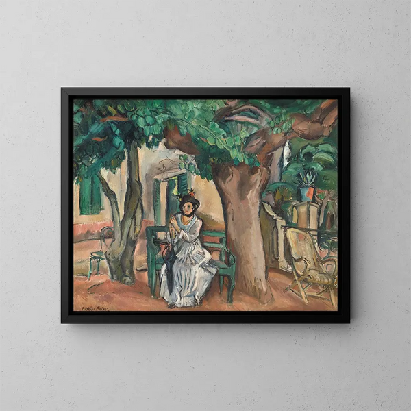 La Dame sur la terrasse - Émile Othon Friesz — framed artwork on a wall