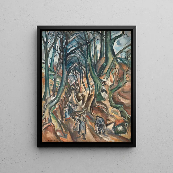 La route en contrebas en hiver - Émile Othon Friesz — framed artwork on a wall