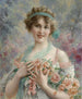 Meisje met rozen Émile Vernon - Émile Vernon — weergave van het kunstwerk