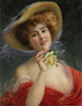 Meis met gele roos - Émile Vernon — weergave van het kunstwerk