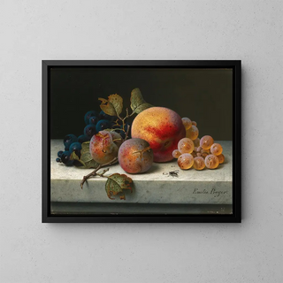 Emilie Preyer - Still Life with Peach Plums Grapes and a Fly.webp