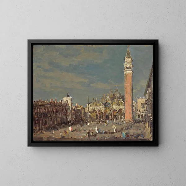 Place Saint-Marc - Emma Ciardi — framed artwork on a wall