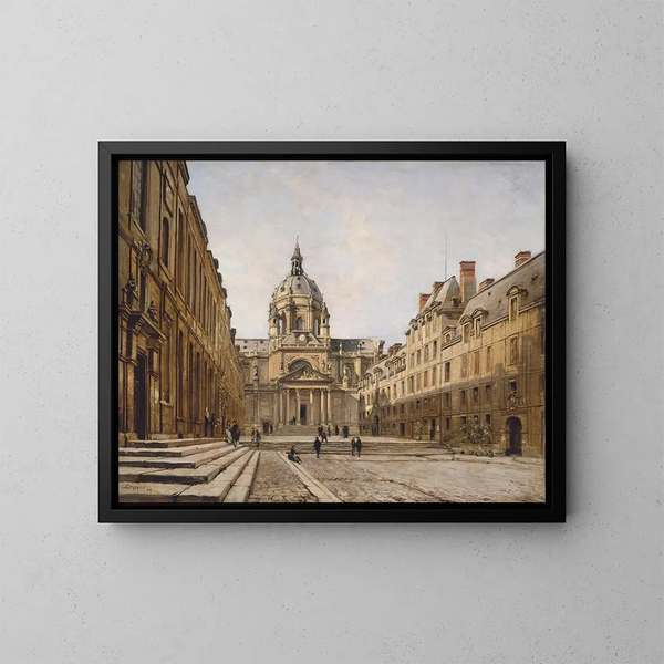 La Cour de l'ancienne Sorbonne - Emmanuel Lansyer — framed artwork on a wall