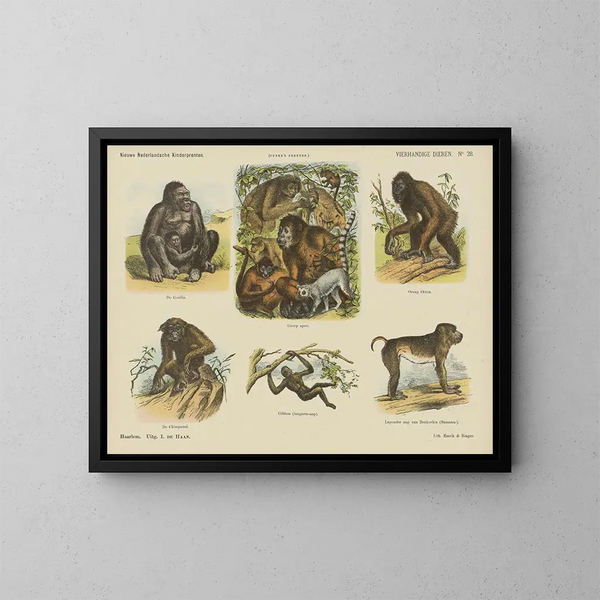 Animal Painting with Four Hands - Emrik Binger — framed artwork on a wall