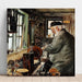 Reproduction of the painting of a turner at his lathe - Laurits Andersen Ring