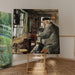 Reproduction of the painting of a turner at his lathe - Laurits Andersen Ring