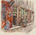 Tussen de trap A van de Marché des Enfants Rouges in 1908, 3e arrondissement - Frédéric Houbron — weergave van het kunstwerk