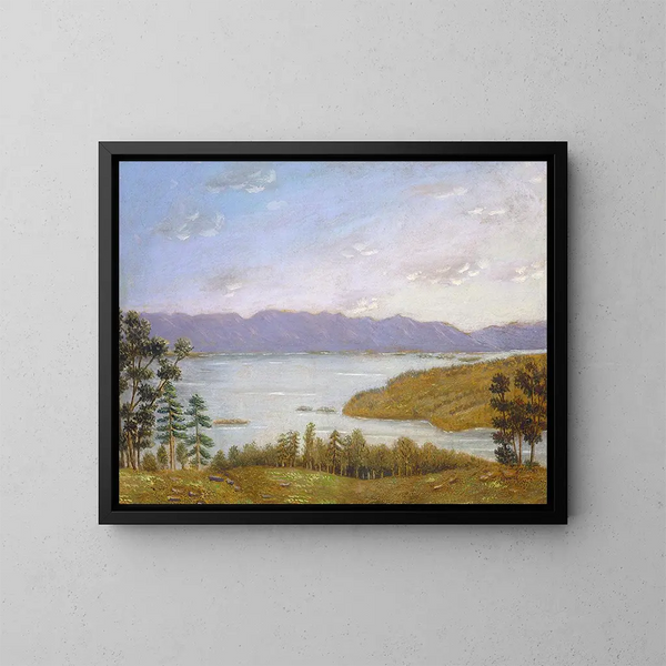 Pond of Leverett - Erastus Salisbury Field — framed artwork on a wall