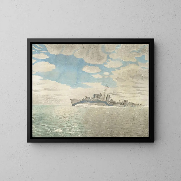 HMS Tetcott Painting - Eric Ravilious — framed artwork on a wall