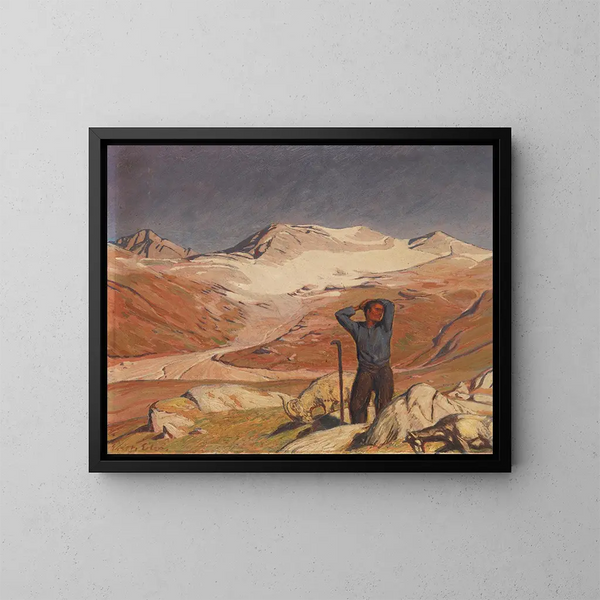 Alpine Spring Painting - Erich Erler — framed artwork on a wall