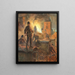 Fire near Saint-Petri Church - Erik Henningsen — framed artwork on a wall