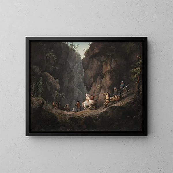 The Passage at Krokkleven near Ringerike in Norway - Erik Pauelsen — framed artwork on a wall