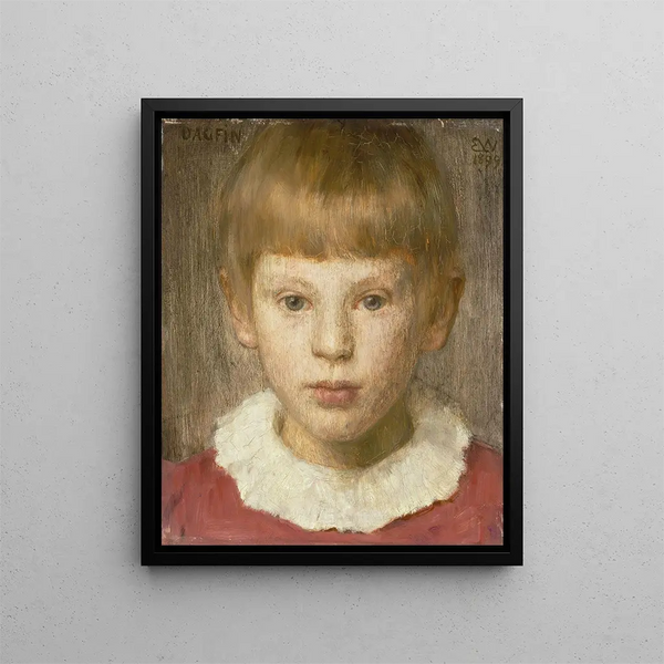 Dagfin the son of the artist - Erik Werenskiold — framed artwork on a wall