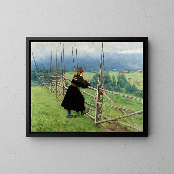 in the Plain - Erik Werenskiold — framed artwork on a wall